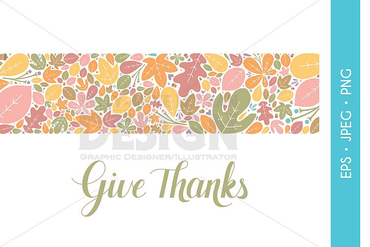 Give Thanks Digital Fall Banner, Autumn Party Invitation