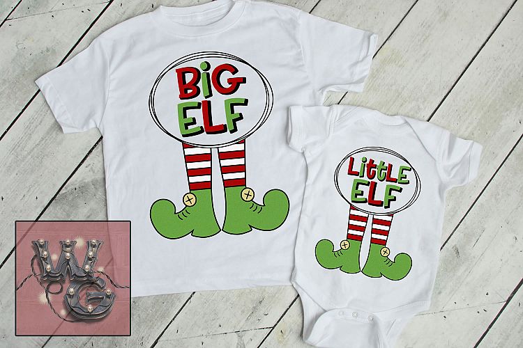 Elf Family Dad Mom Big Middle Little SVG DXF PNG JPG Comm