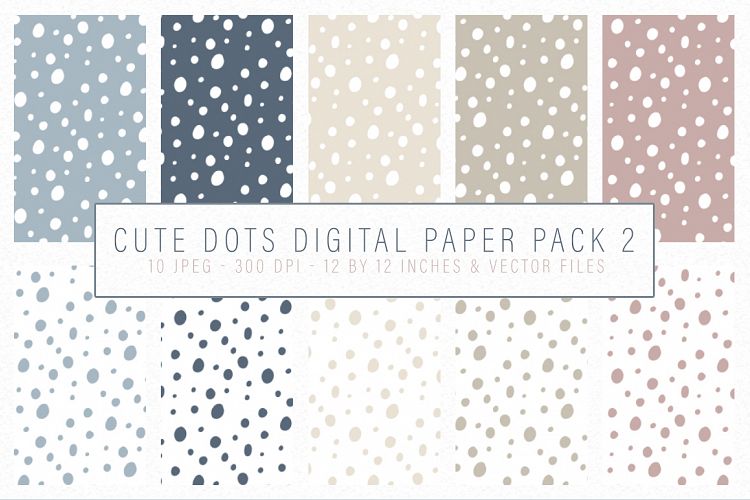 Cute Dots Digital Paper Pack 2 - Seamlessly tiling patterns