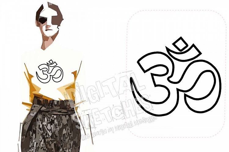 Om Applique Machine Embroidery Design 4 Sizes