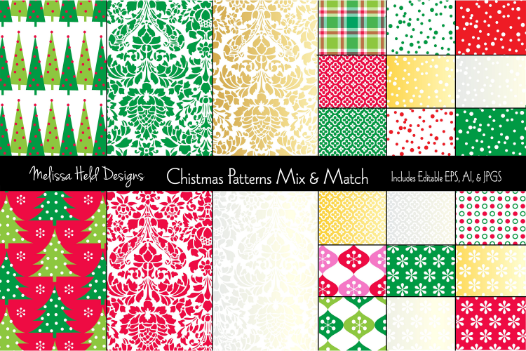 Christmas Patterns Mix   Match Bundle
