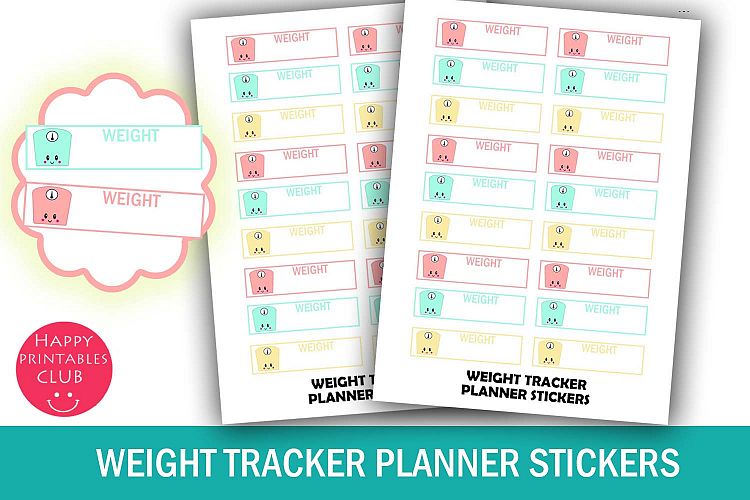 Weight Tracker Planner Stickers- Workout Stickers- Kawaii
