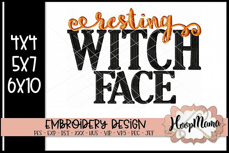 Resting Witch Face - Halloween Embroi
