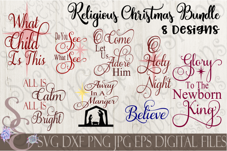 Religious Christmas Bundle 8 Designs