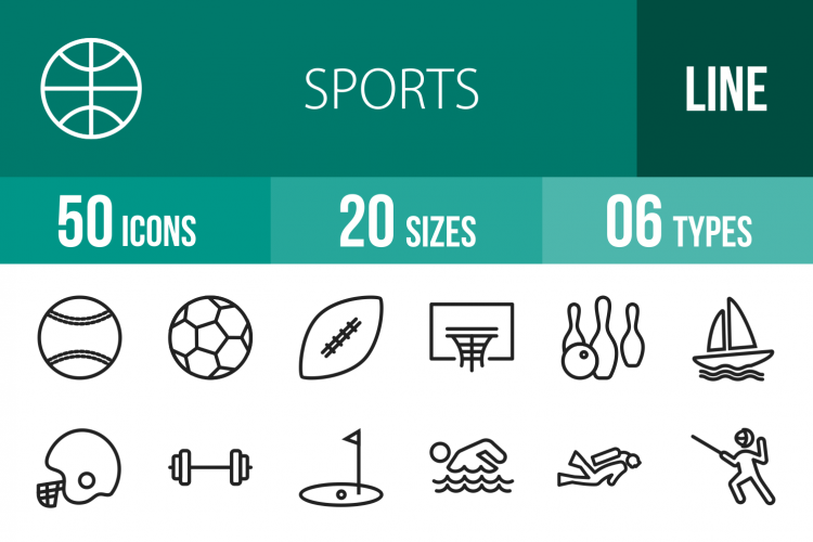 50 Sports Line Icons