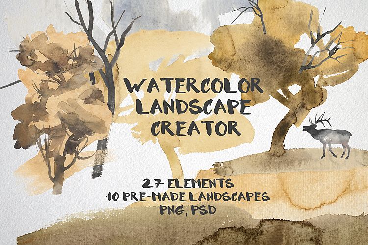Watercolor landscape creator