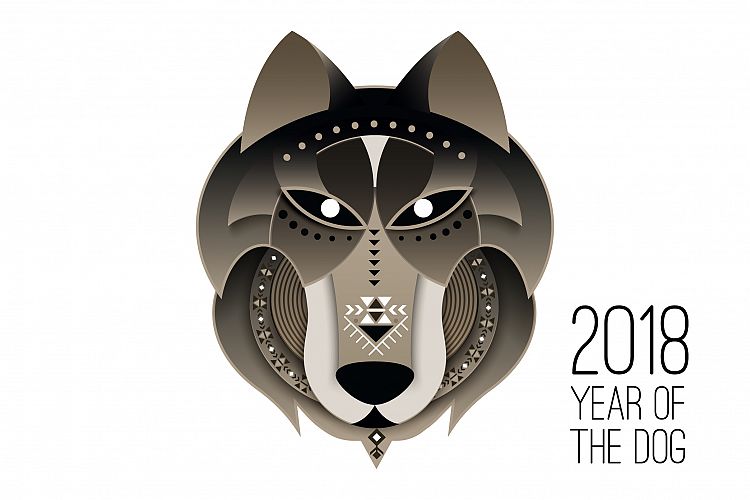 Dog calendar 2018. Chinese New Year