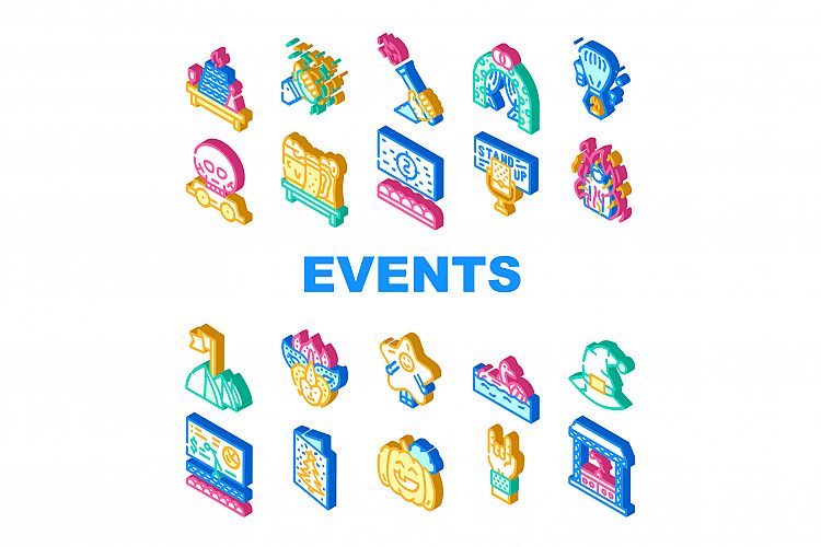 Events And Festival Collection Icons Set Vector