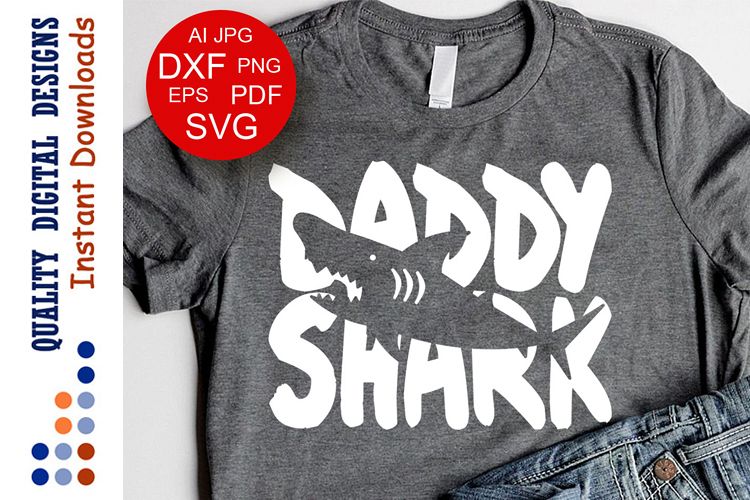 Daddy shark Svg Family shark Dxf Png Silhouette Cameo
