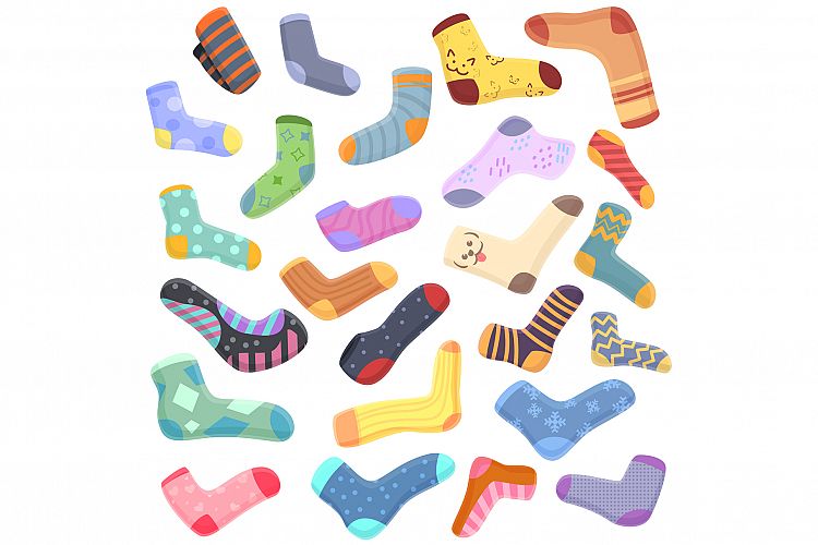 Socks icons set, cartoon style example image 1