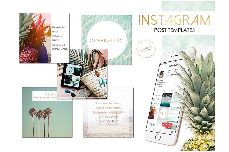 Beach Vibes Instagram Posts Template
