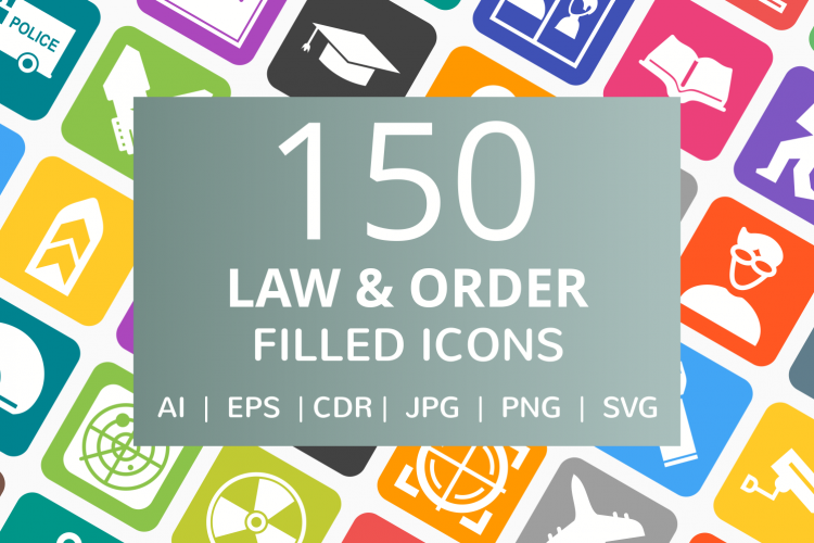 150 Law   Order Filled Round Corner Icons