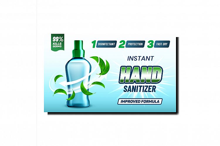 Instant Hand Sanitizer Promotion Banner Vector example image 1