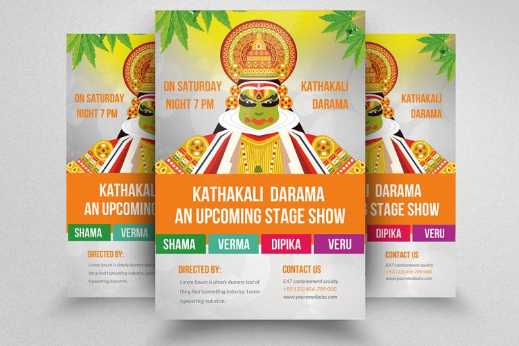 Kathakali Drama Stage Show Flyer