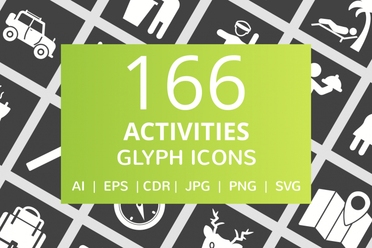 166 Activities Glyph Inverted Icons