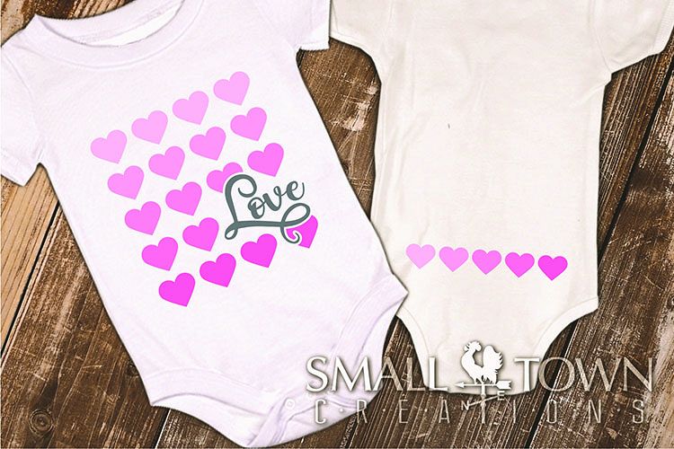 Love, heart pattern, baby outfit, hearts, script, pattern