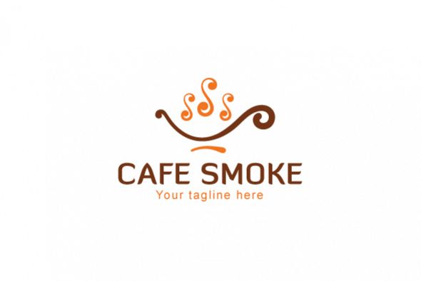 Cafe Smoke - Simple Abstract Coffee Logo Design example image 1