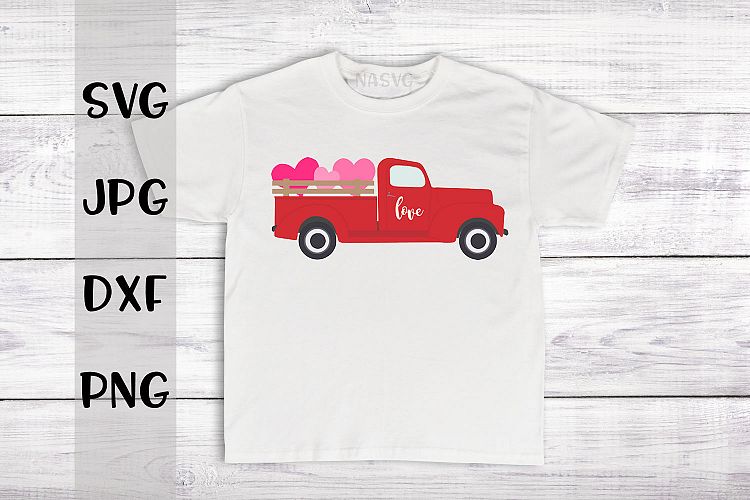 Valentines day truck, Truck with hearts, svg