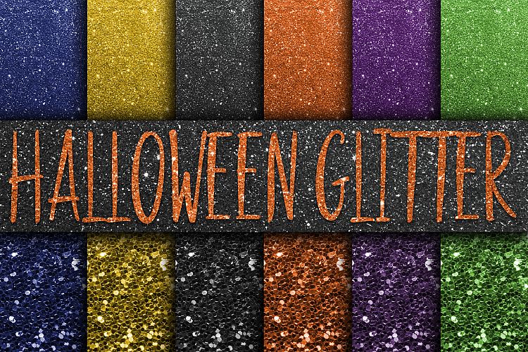 Halloween Glitter Digital Paper Textures