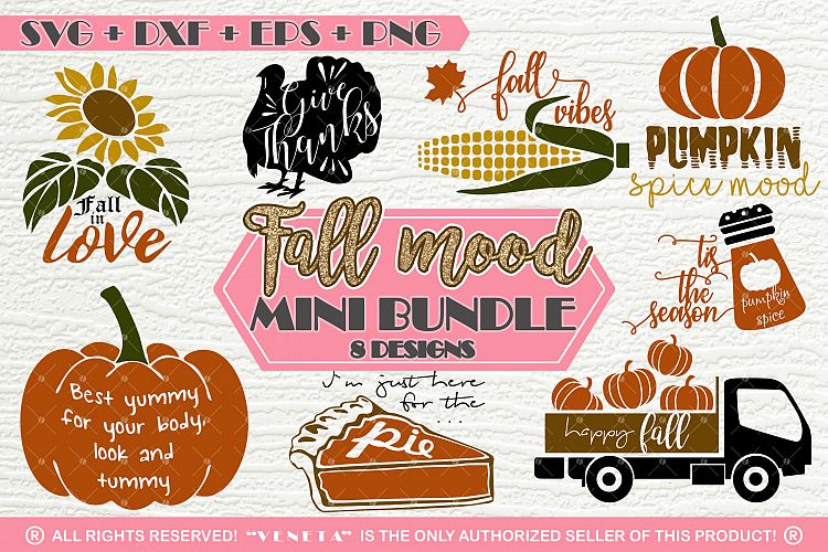Fall mood MINI BUNDLE - 8 Designs | SVG DXF PNG EPS Cutting 