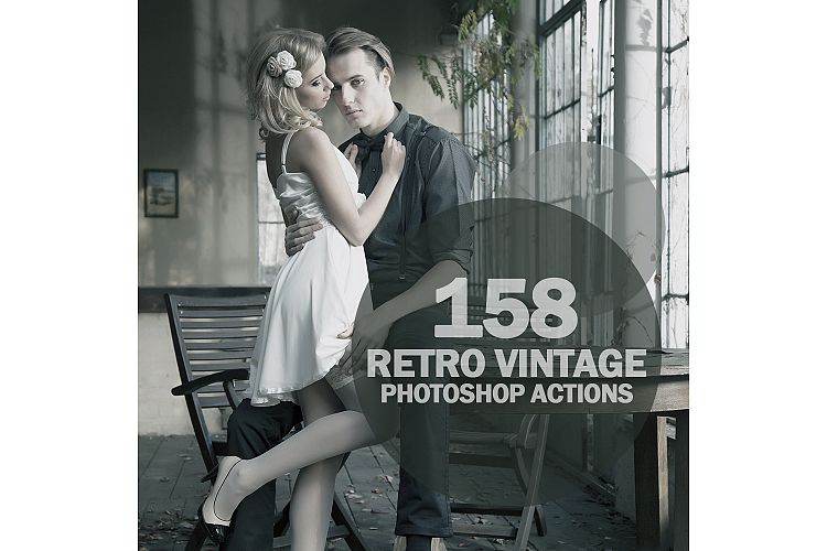 158 Retro Vintage Photoshop Actions Collection (Action for photoshop CS5,CS6,CC) example image 1