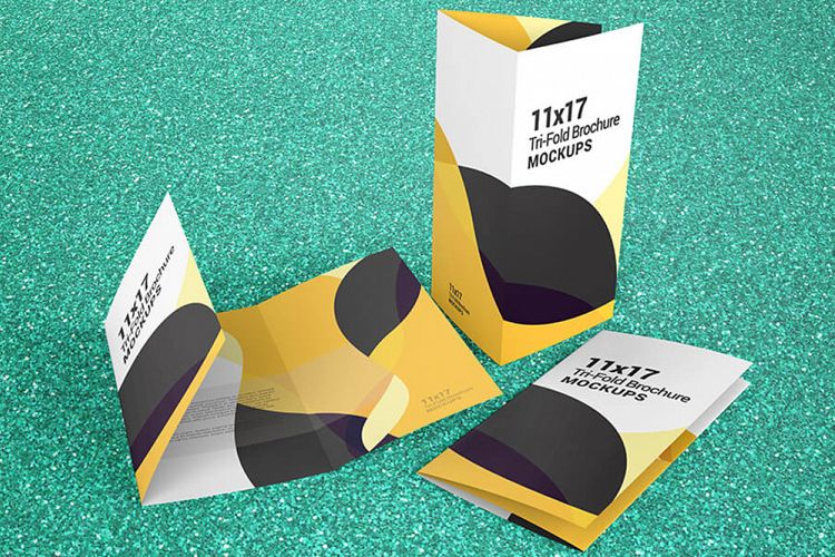 Trifold Brochure Mockups 11×17 size