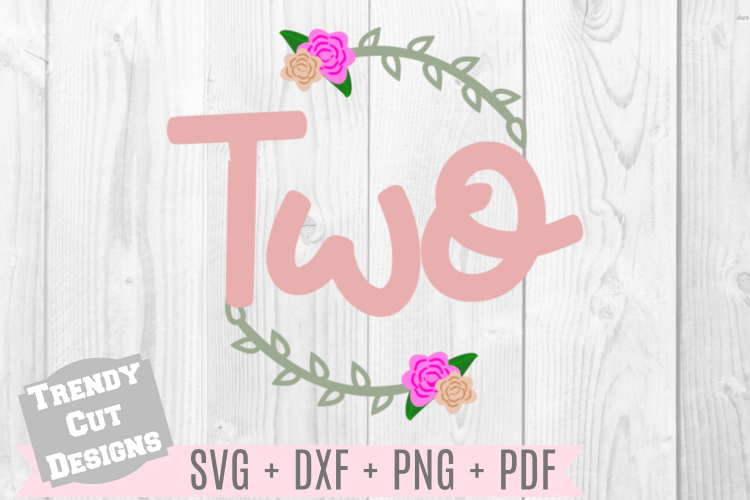 Two Flower Wreath Birthday SVG