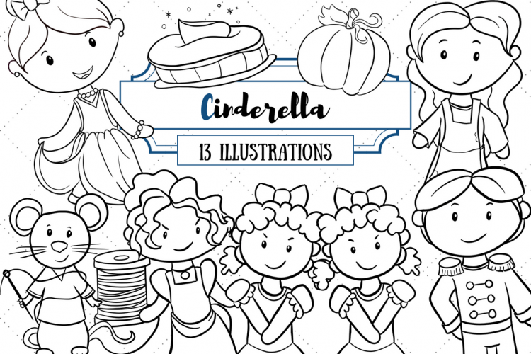 Cinderella Fairy Tale Digital Stamp Collection