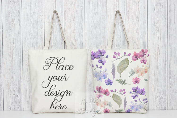 2 Tote bag mockup rustic  background psd smart stock photo two totes template valentines