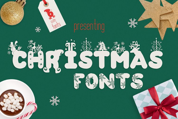 The Christmas Fonts Bundle with 6 Fonts   Bonus
