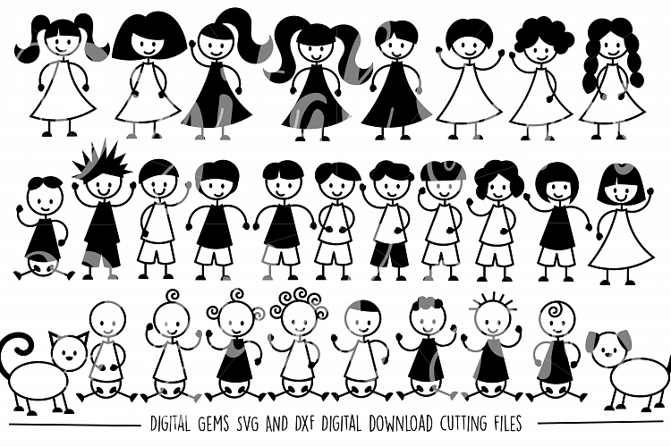 Stick People SVG / DXF / EPS / PNG Files