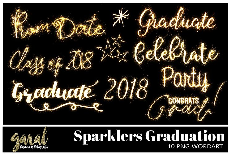 Graduation Sparklers Word Art PNG