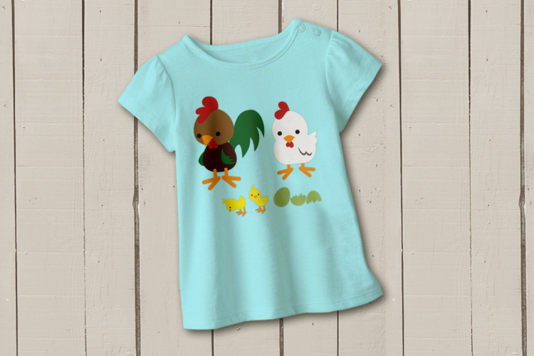 Rooster Chicken and Chick SVG Design