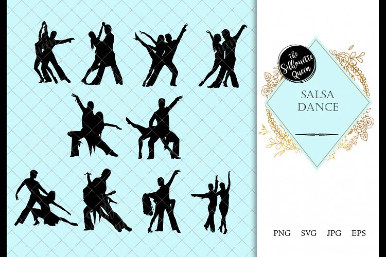 Salsa Dance svg, dance cricut files, black dancer silhouette