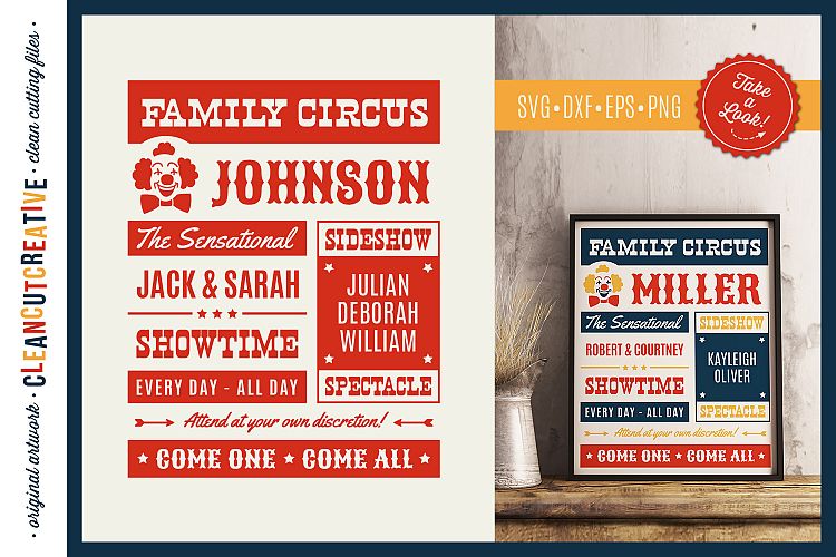 Funny FAMILY CIRCUS svg cut file for Cricut Silhouette SnC