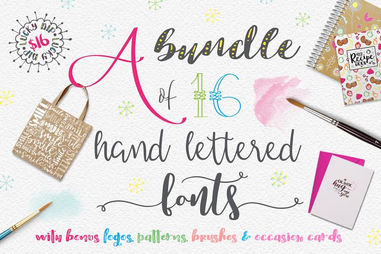 Lucky Dip Hand Lettered Font Bundle