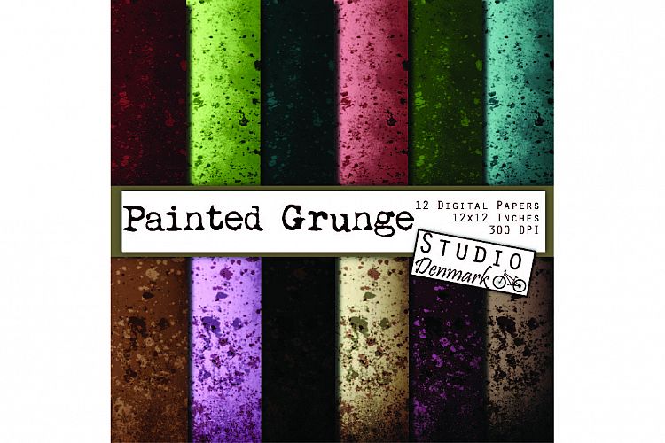 Paint Splatters Digital Paper - Painted Grunge