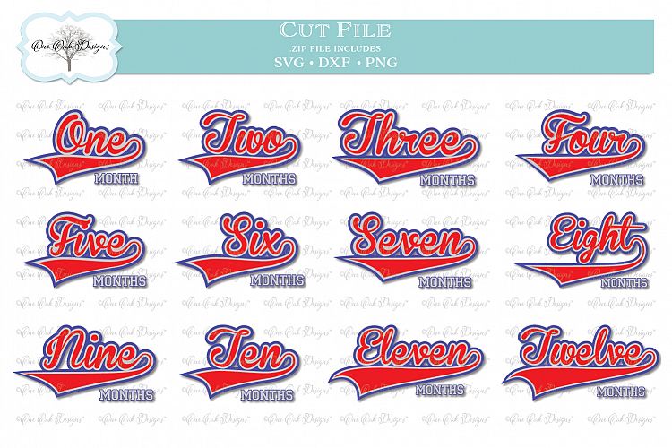 Baseball Baby Birthday Month Bundle 1-12 - SVG DXF PNG