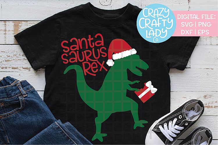 Christmas Santa Dinosaur SVG DXF EPS PNG Cut File