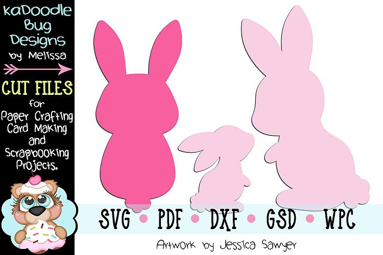 Download Spring Easter Bunny Silhouette Cut File - SVG PDF DXF GSD