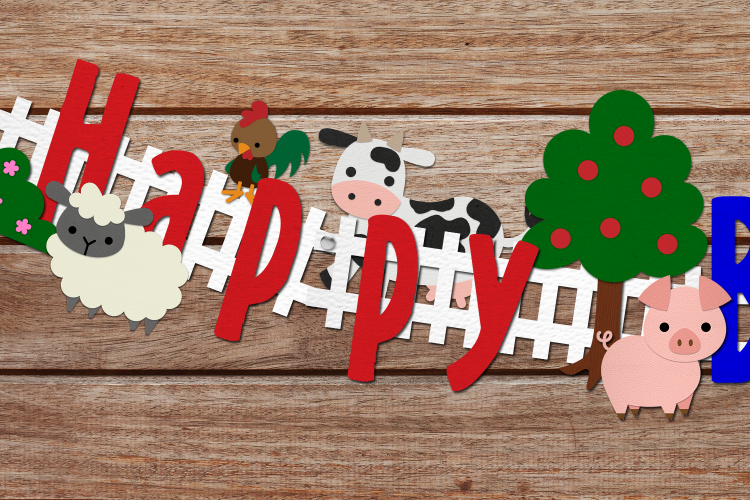 Farm Animal Party Banner SVG Design Bundle