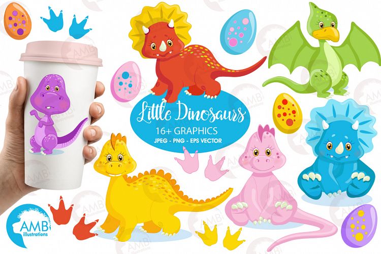 Baby Dinosaurs clipart, graphics, illustrations AMB-1203