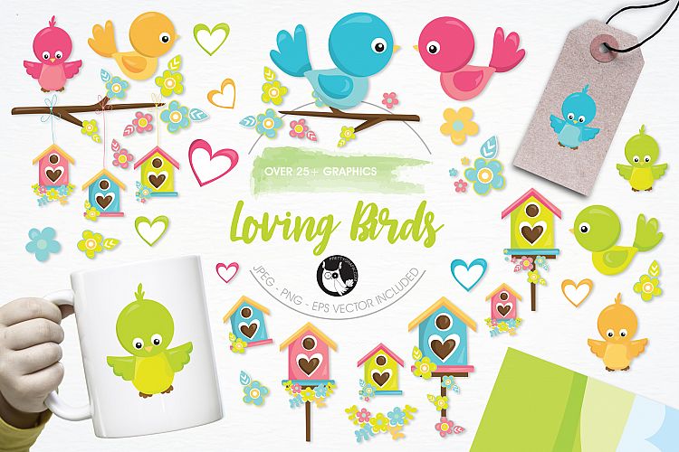Loving Birds  graphics and illustrations