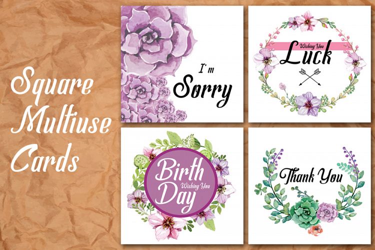 Square Multiuse Greeting Cards