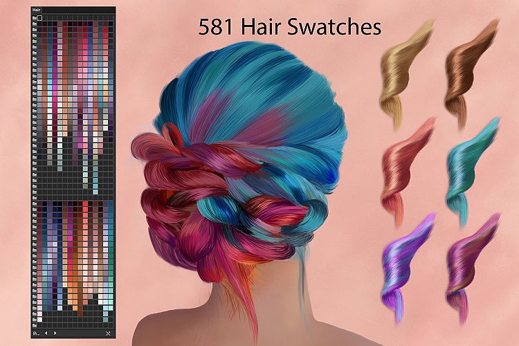 Hair Ai Swatches for Digital Painting