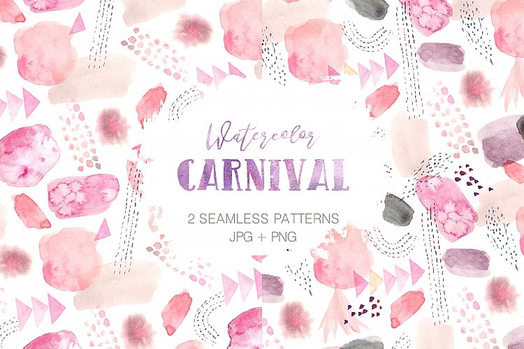 2 Watercolor Carnival Patterns