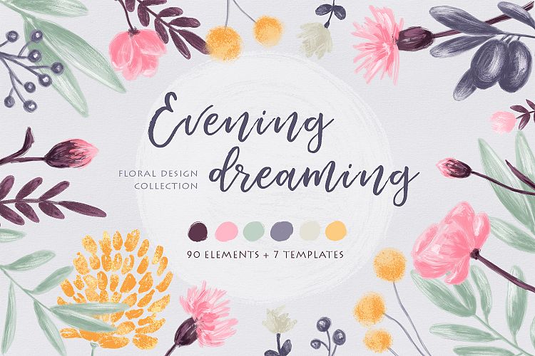 Evening dreaming - floral set