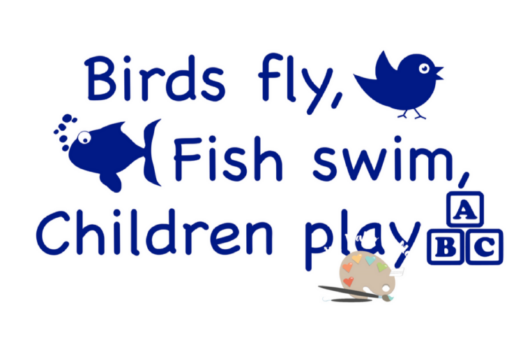 Birds fly Fish Swim Children play svg cut file play therapy