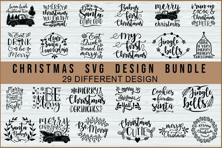 29 Christmas Quotes SVG Design Bundle Vol 3