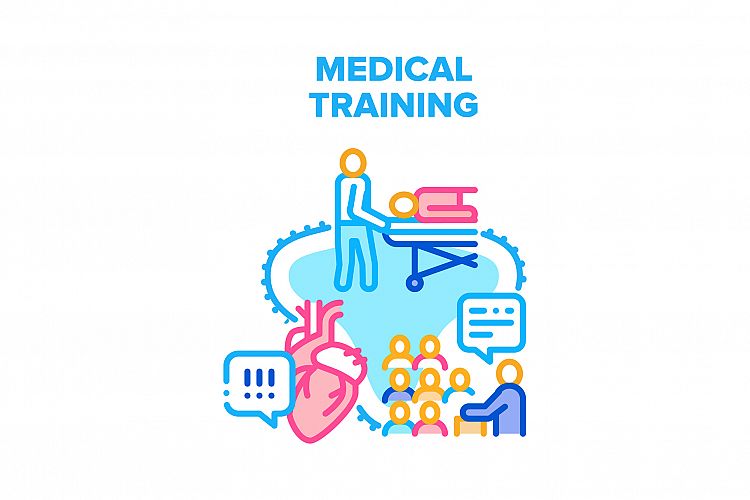 Medical Training Vector Concept Color Illustration example image 1